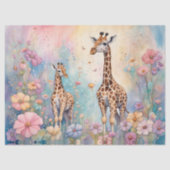 Giraffe Tuin Pastel Tissuepapier (Voorkant)
