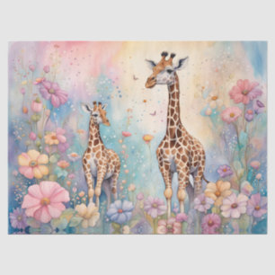 Giraffe Tuin Pastel Tissuepapier