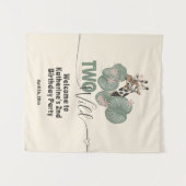 Giraffe Twee Wilde Safari Dieren Verjaardagsfeest Wandkleed (Voorkant (horizontaal))