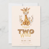 Giraffe twee wilde safaridieren 2e verjaardag kaart (Voorkant)