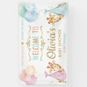Giraffe Twin Boy Meisje Baby shower Welkom Achterg Spandoek (Verticaal)