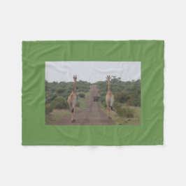 Giraffe Twins Cute Personalize Destiny's Fleece Deken