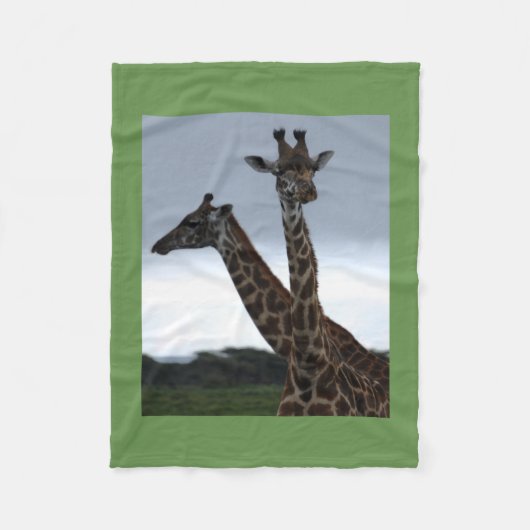 Giraffe Twins Schattige personaliseren Destiny's Fleece Deken (Voorkant)