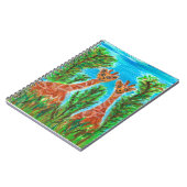 Giraffe Twins – Whimsical Dieren Kunst Notitieboek (Linkerzijde)