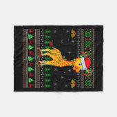 Giraffe Ugly Christmas Sweaters Holiday Santa Cute Fleece Deken (Voorkant (Horizontaal))