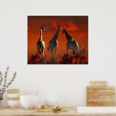 Giraffe uit het Zuid-Afrikaanse wild Poster (Keuken)