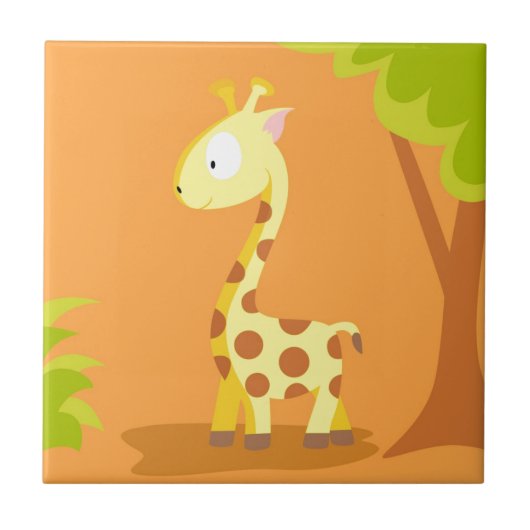 Giraffe uit mijn dierserie tegeltje (Voorkant)