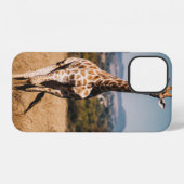 GIRAFFE UITGESCHAKELD MET BROWN GRASS iPhone HOESJE (Achterkant horizontaal)