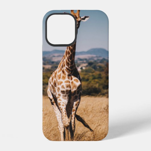 GIRAFFE UITGESCHAKELD MET BROWN GRASS iPhone HOESJE (Achterkant)
