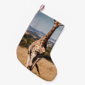 GIRAFFE UITGESCHAKELD MET BROWN GRASS KLEINE KERSTSOK (Voorkant (Hangend))