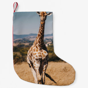 Giraffe UITGESCHAKELD MET BROWN GRASS Kleine Kerstsok