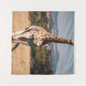 GIRAFFE UITGESCHAKELD MET BROWN GRASS WANDKLEED (Voorkant (horizontaal))