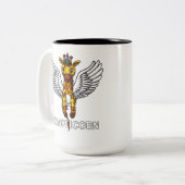 Giraffe Unicorn Funny African Animal Tweekleurige Koffiemok (Voorkant links)