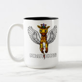 Giraffe Unicorn Funny African Animal Tweekleurige Koffiemok (Links)