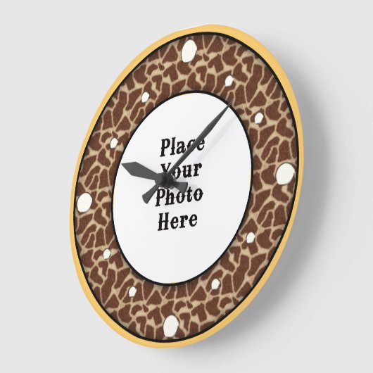Giraffe uw fotowandklok grote klok (Hoek)