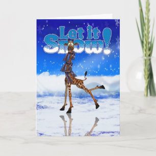 Giraffe Vakantie Kaart - Oerwoud Leuke Kerst Kaart