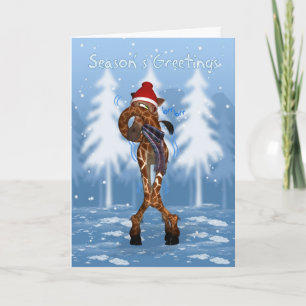 Giraffe Vakantie Kaart - Oerwoud Leuke Kerst Kaart