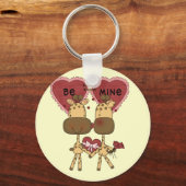 Giraffe Valentijn Love T-shirts en Gifts Sleutelhanger (Voorkant)