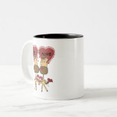 Giraffe Valentijn Love T-shirts en Gifts Tweekleurige Koffiemok (Voorkant links)
