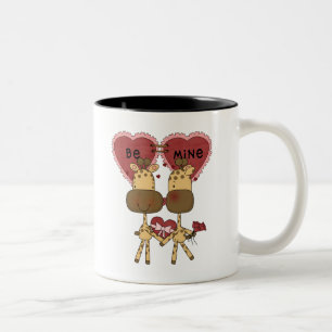 Giraffe Valentijn Love T-shirts en Gifts Tweekleurige Koffiemok