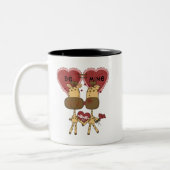 Giraffe Valentijn Love T-shirts en Gifts Tweekleurige Koffiemok (Links)