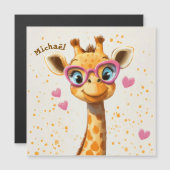 Giraffe Valentijnsdag Hart Badge Kinderen School (Voorkant / Achterkant)