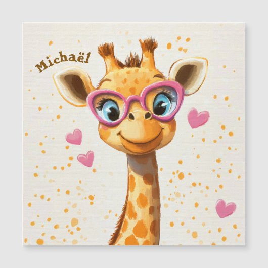 Giraffe Valentijnsdag Hart Badge Kinderen School (Voorkant)
