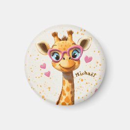 Giraffe Valentijnsdag Hart Badge - Kinderscholen Magneet