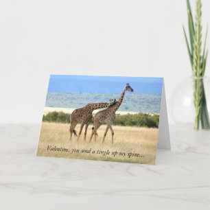 Giraffe Valentijnsdag Kaart