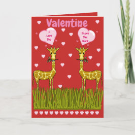 Giraffe Valentijnsdag Kaart