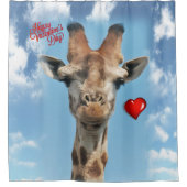 Giraffe Valentijnsdag Shower Curtain Douchegordijn (Voorkant)