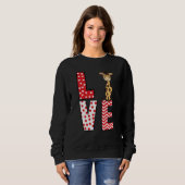Giraffe Valentines Day Love Valentine Cute Hearts Trui (Voorkant volledig)