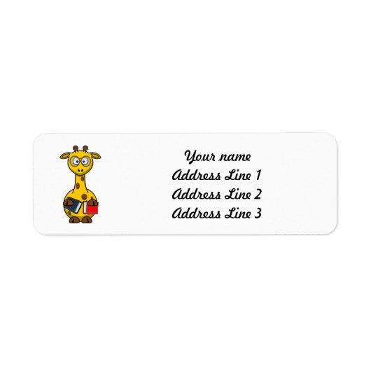 Giraffe van boekworm etiket (Voorkant)
