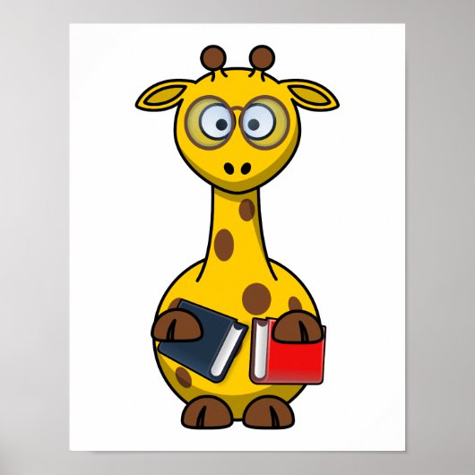 Giraffe van boekworm poster (Voorkant)