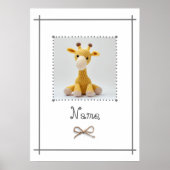 Giraffe van Crochet Baby Nursery Minimalist Wall A Poster (Voorkant)
