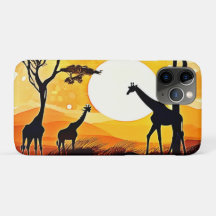 Giraffe van de African Savannah Sunset
