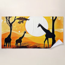 Giraffe van de African Savannah Sunset