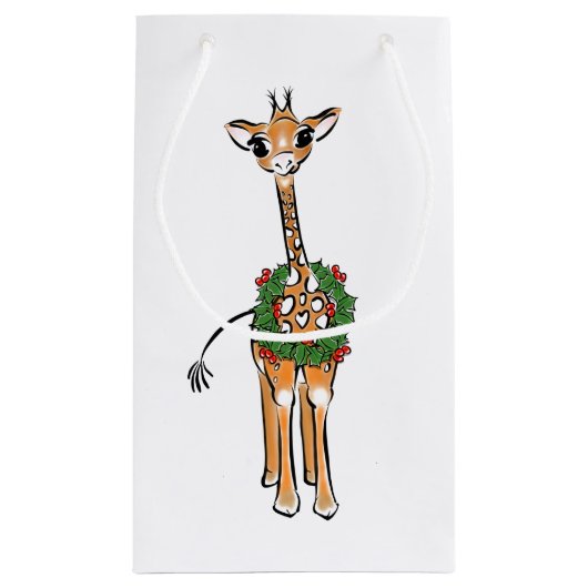 Giraffe van de baby - grof en helder klein cadeauzakje (Achterkant)