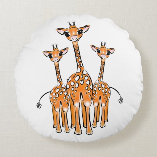 Giraffe van de Baby, safari Ronde Pillow Rond Kussen (Voorkant)