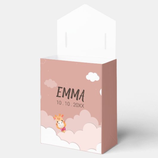 Giraffe van de Baby van de waterverf, Safari Anima Bedankdoosjes (Geopend)