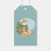 Giraffe van de Baby van de waterverf, Safari Anima Cadeaulabel (Achterkant)