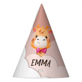 Giraffe van de Baby van de waterverf, Safari Anima Feesthoedjes