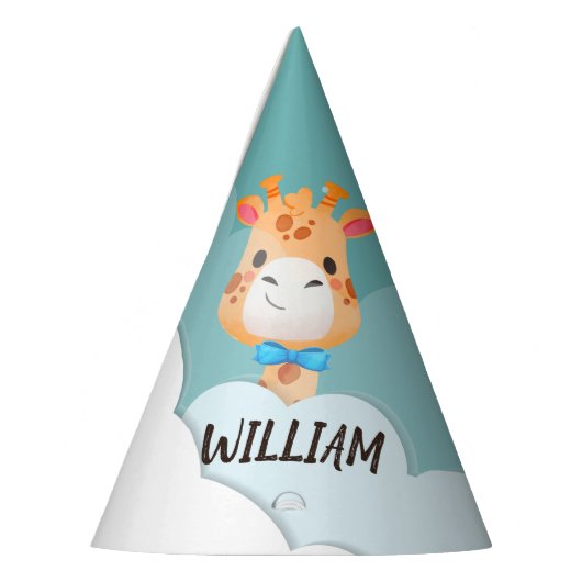 Giraffe van de Baby van de waterverf, Safari Anima Feesthoedjes (Links)