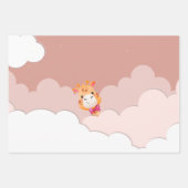 Giraffe van de Baby van de waterverf, Safari Anima Inpakpapier Vel (Voorkant 2)