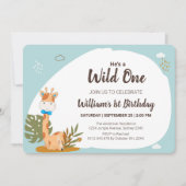 Giraffe van de Baby van de waterverf, Safari Anima Kaart (Voorkant)