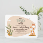 Giraffe van de Baby van de waterverf, Safari Anima Kaart (Staand voorkant)