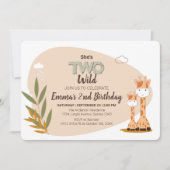 Giraffe van de Baby van de waterverf, Safari Anima Kaart (Voorkant)