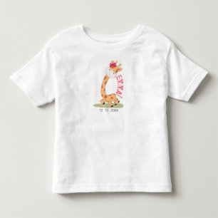 Giraffe van de Baby van de waterverf, Safari Anima Kinder Shirts