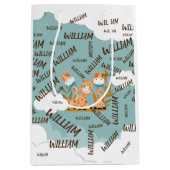 Giraffe van de Baby van de waterverf, Safari Anima Medium Cadeauzakje (Voorkant)