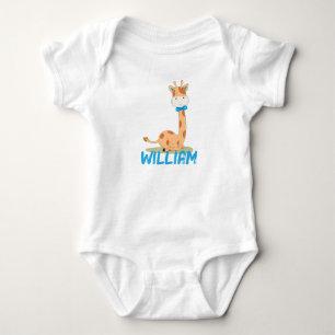 Giraffe van de Baby van de waterverf, Safari Anima Romper
